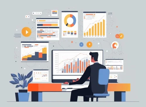 Graphic illustration of streamline data management processes