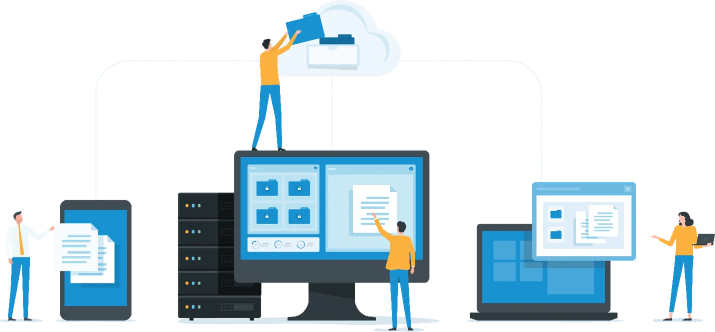 Graphic illustration for organization and efficiency with document management